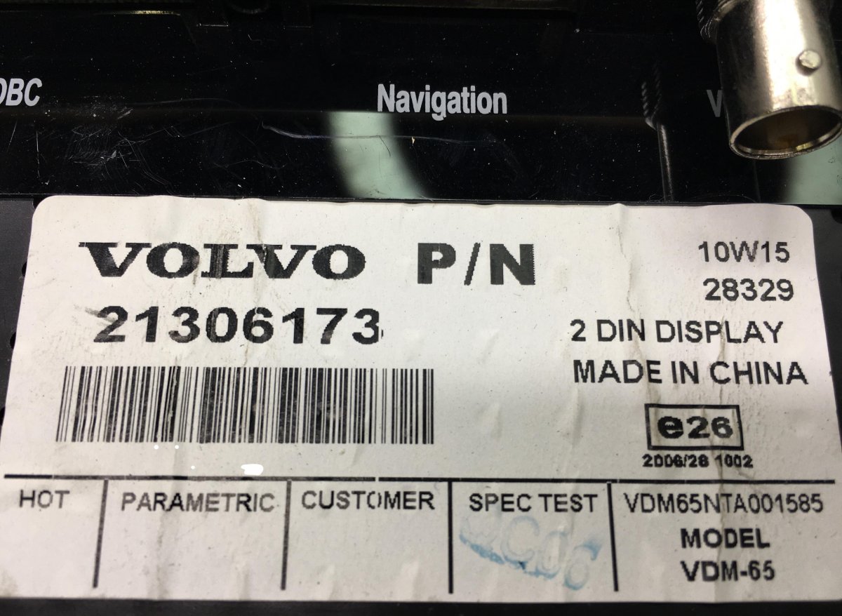 21306173 Bildschirm für Fahrer VOLVO 21106160 85013051 B6, B7, B9, B10, B12 bus (1978-2011)Image