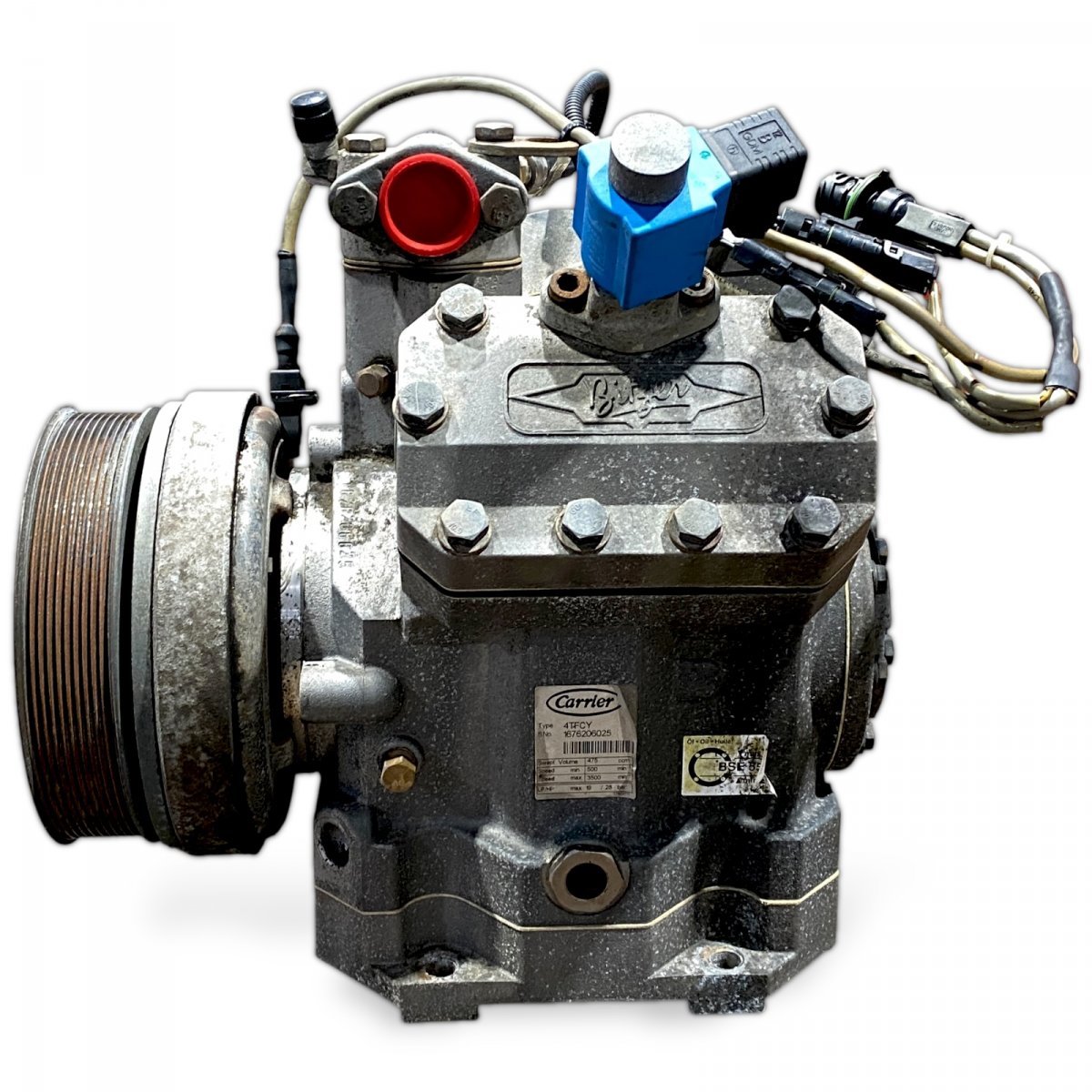 21112430 Compresseur de climatisation VOLVO 21147352CLUTCH B7, B8, B9, B12 bus (2005-) CARRIERImage