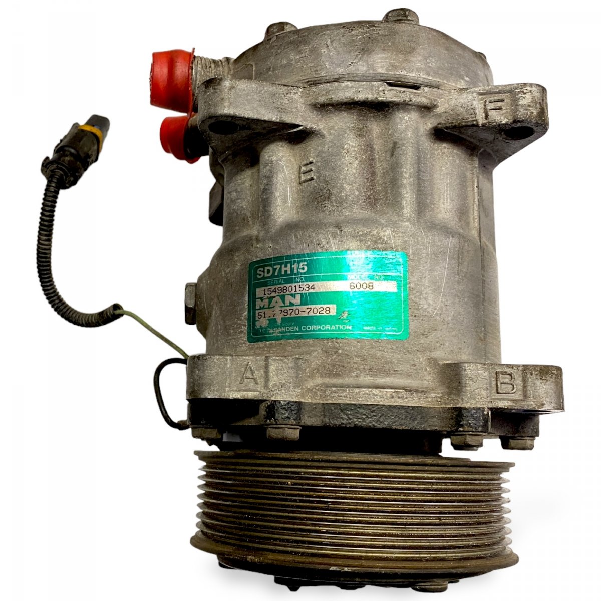 51779707028 AC Compressor / pump MAN 51.77970-7028 81.61906-6012 81619066012 51779709028 51.77970-9028 51779707116 51.77970-7116 51779707099 51.77970-7099 TGL, TGM, TGS, TGX (2005-2021)Image